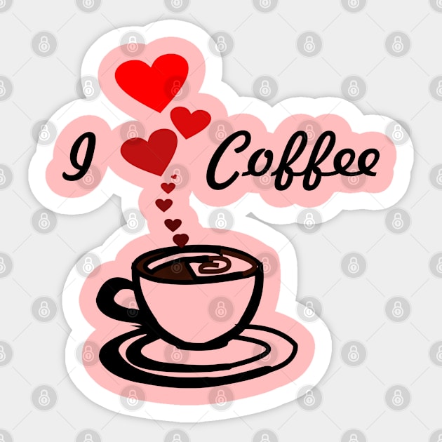 I love coffee design Sticker by Prismatic Tee